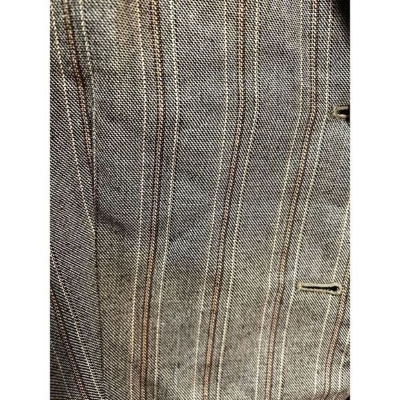 Worthington Brown‎ Linen Blend Striped Button Front Blazer Size 20 - Picture 4 of 4